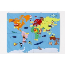 Cloth Wall Map - World 90 cm x 120 cm
